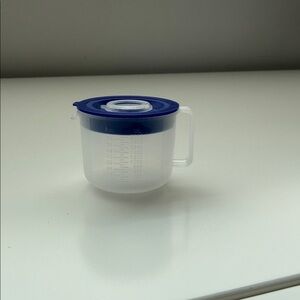 Tupperware Miniature Batter Bowl Measuring Cup with Blue Lid keychain/ornament
